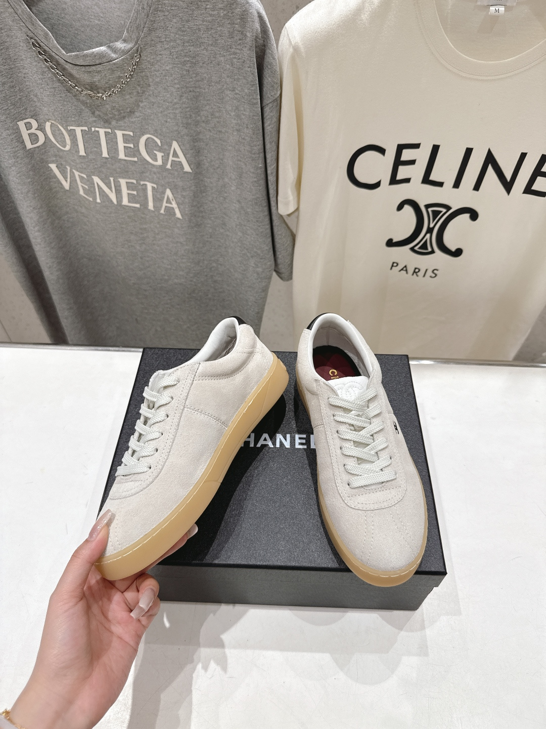 高版本出厂 Chanel*香奈儿~小香2026ss最新款系带平底休闲鞋，目前超级流行的饼干鞋网红明星小红