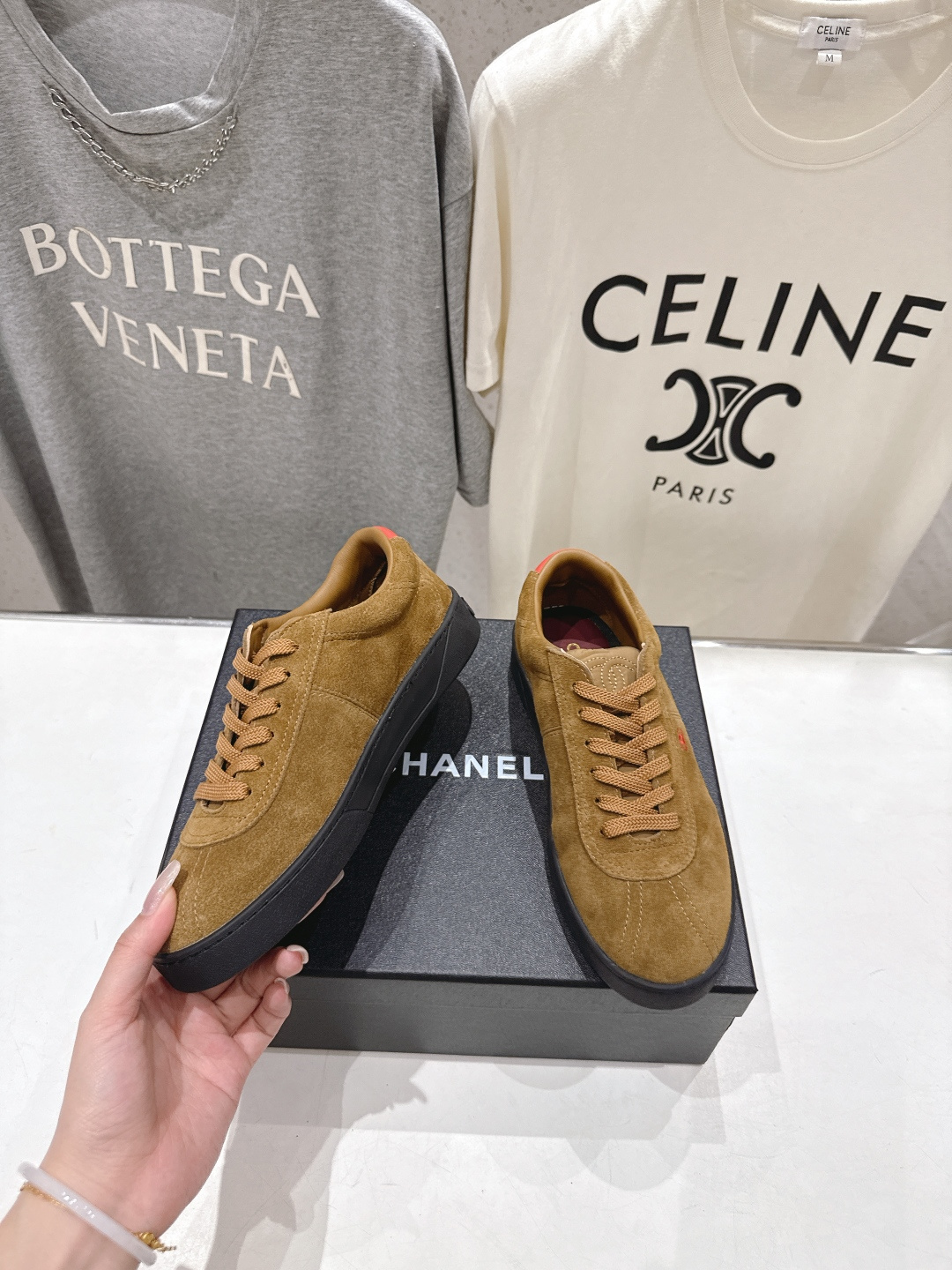 高版本出厂 Chanel*香奈儿~小香2026ss最新款系带平底休闲鞋，目前超级流行的饼干鞋网红明星小红