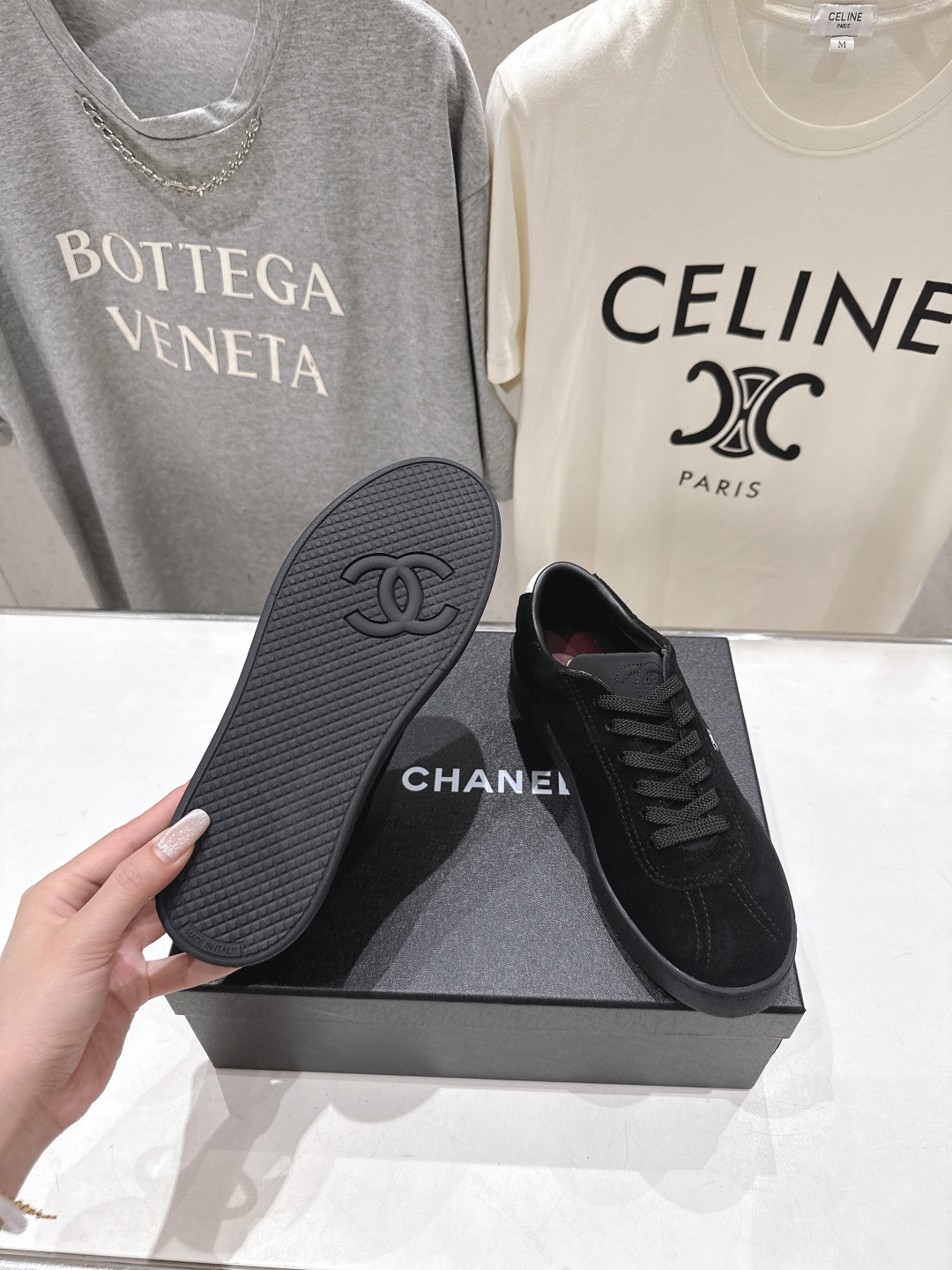 高版本出厂 Chanel*香奈儿~小香2026ss最新款系带平底休闲鞋，目前超级流行的饼干鞋网红明星小红