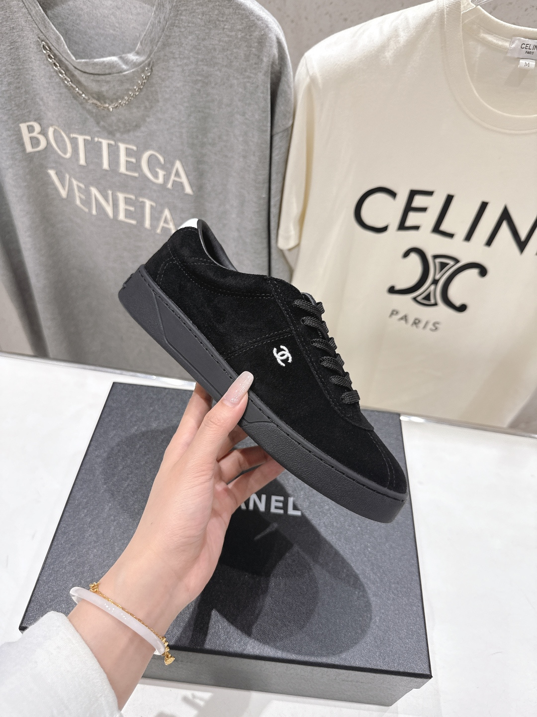 高版本出厂 Chanel*香奈儿~小香2026ss最新款系带平底休闲鞋，目前超级流行的饼干鞋网红明星小红