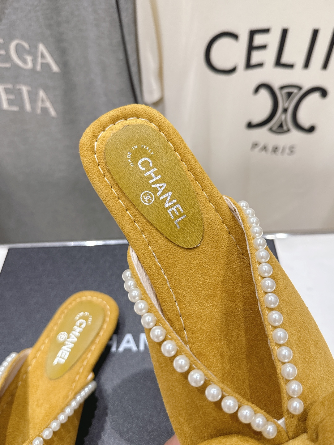 高版本出厂 Chanel*香奈儿F036 小香2026ss夏季新款珍珠蝴蝶结平底拖鞋小香的一款全新设计 