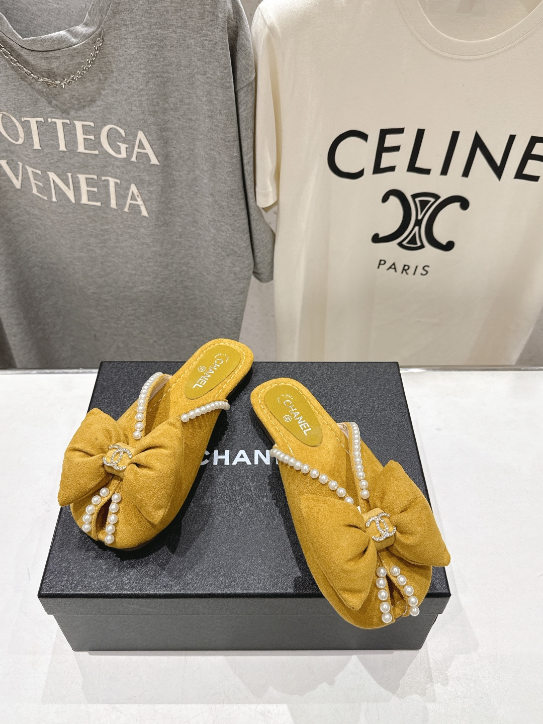 高版本出厂 Chanel*香奈儿F036 小香2026ss夏季新款珍珠蝴蝶结平底拖鞋小香的一款全新设计 