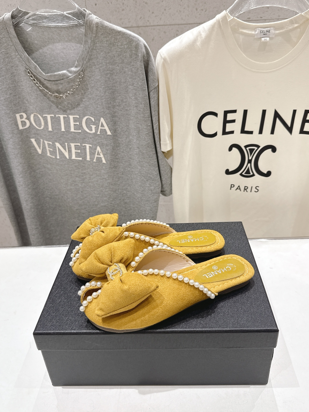 高版本出厂 Chanel*香奈儿F036 小香2026ss夏季新款珍珠蝴蝶结平底拖鞋小香的一款全新设计 