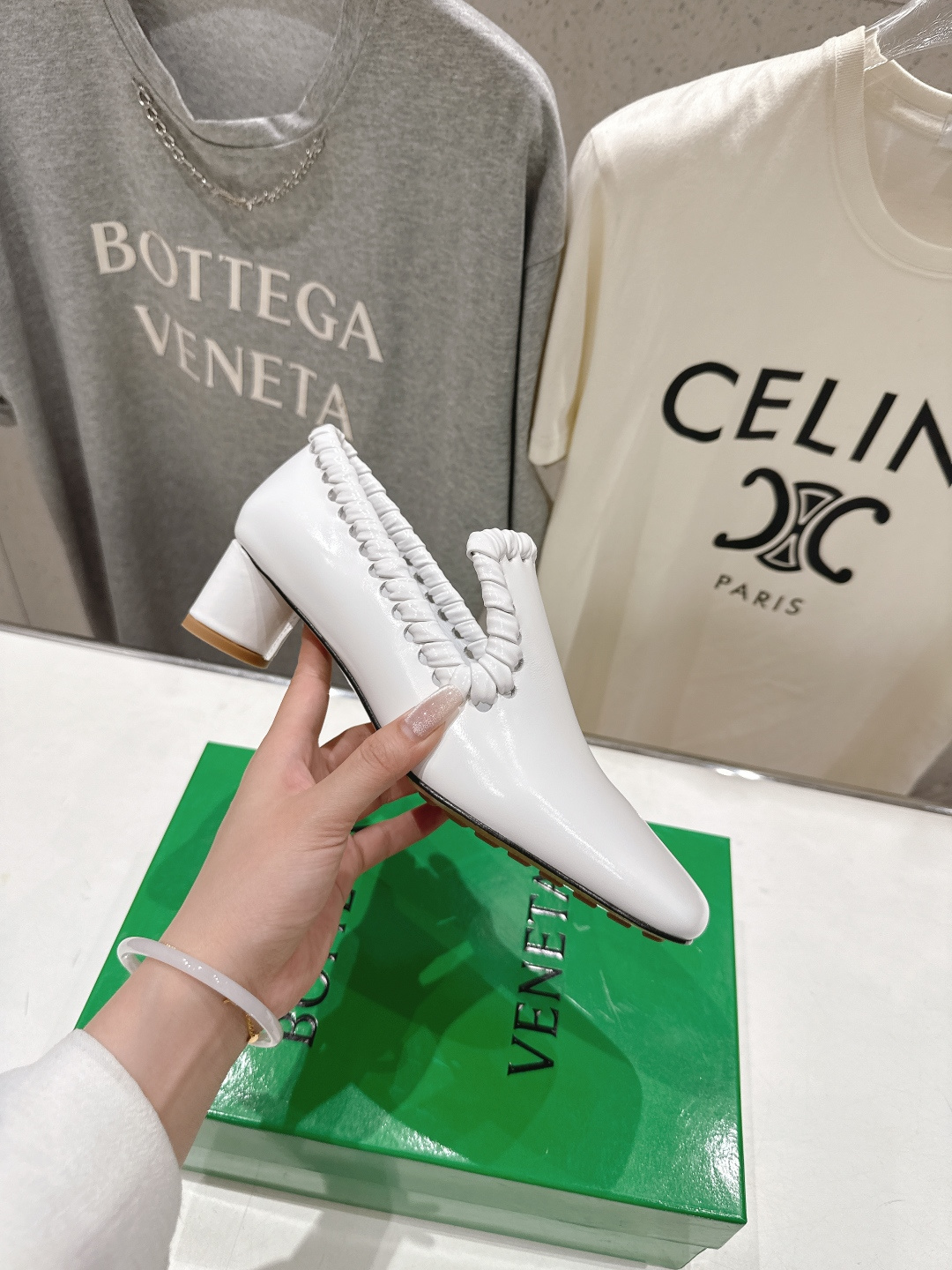 高版本出厂 Bottega Veneta/BV F065 2026ss新款Sabato鞋口穿皮工艺高跟鞋