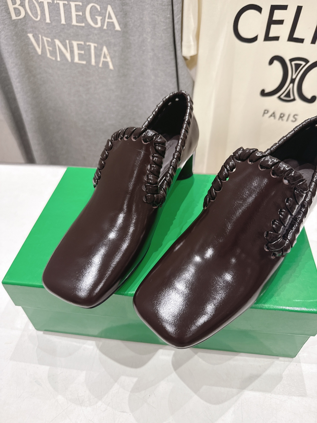 高版本出厂 Bottega Veneta/BV F065 2026ss新款Sabato鞋口穿皮工艺高跟鞋