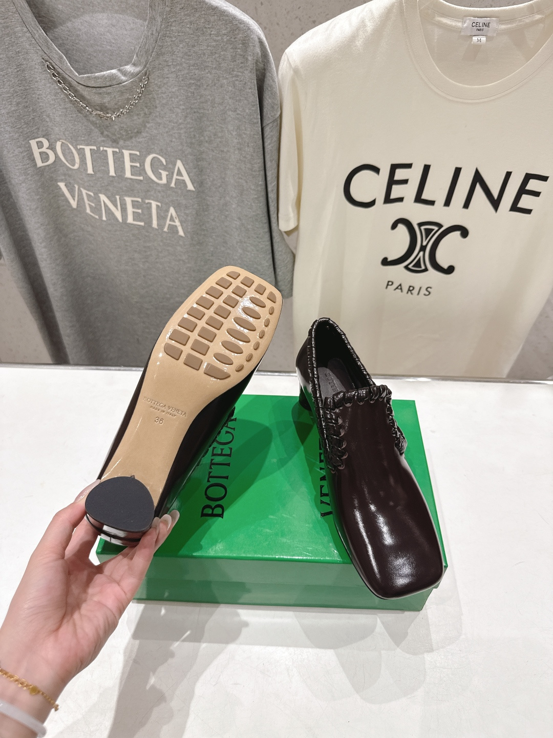 高版本出厂 Bottega Veneta/BV F065 2026ss新款Sabato鞋口穿皮工艺高跟鞋