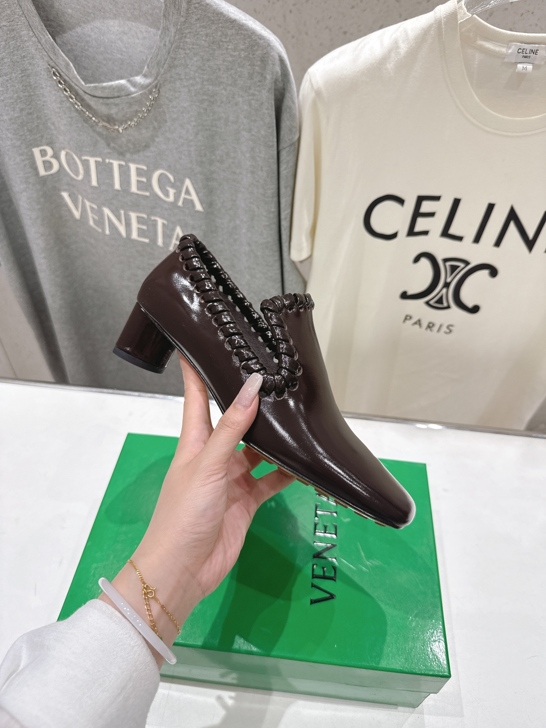 高版本出厂 Bottega Veneta/BV F065 2026ss新款Sabato鞋口穿皮工艺高跟鞋