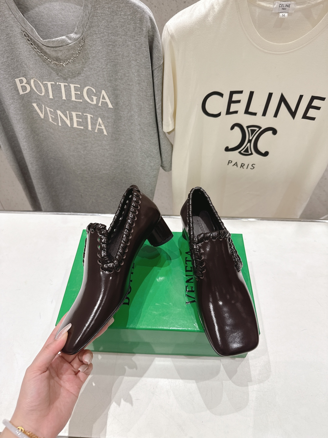 高版本出厂 Bottega Veneta/BV F065 2026ss新款Sabato鞋口穿皮工艺高跟鞋
