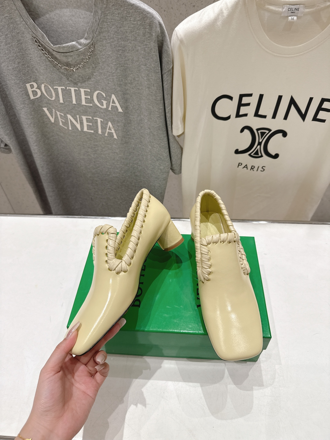 高版本出厂 Bottega Veneta/BV F065 2026ss新款Sabato鞋口穿皮工艺高跟鞋