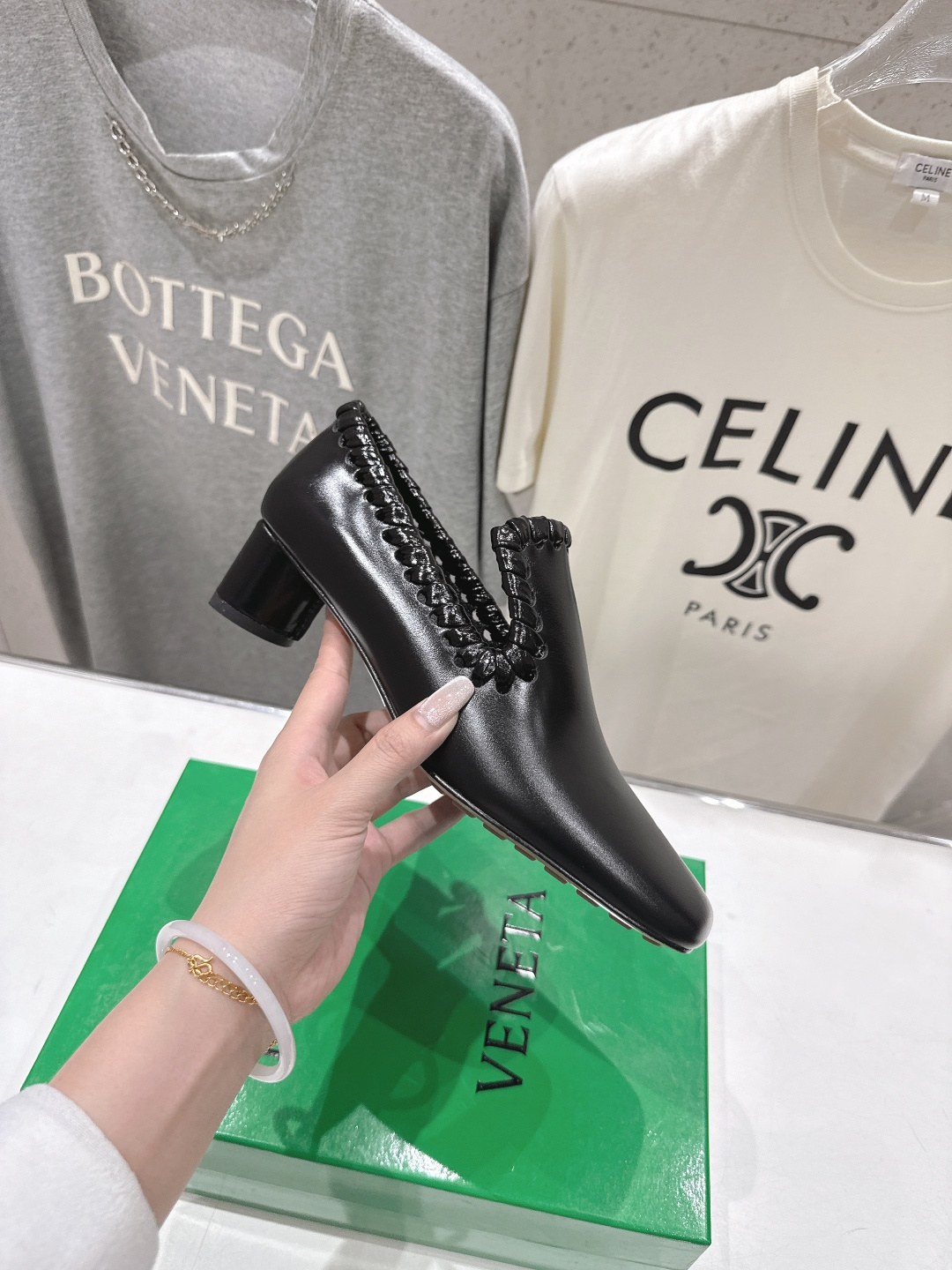 高版本出厂 Bottega Veneta/BV F065 2026ss新款Sabato鞋口穿皮工艺高跟鞋