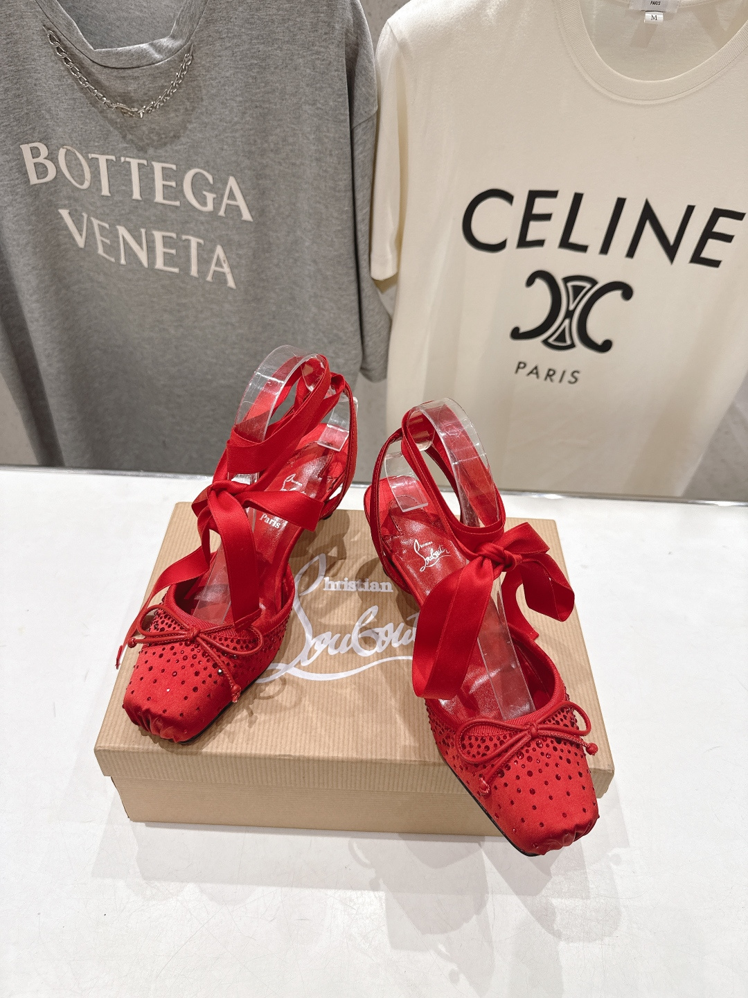 高版本出厂 钻面 Christian Loubotti CL红底鞋F030 2026ss新款绑带仙女风高