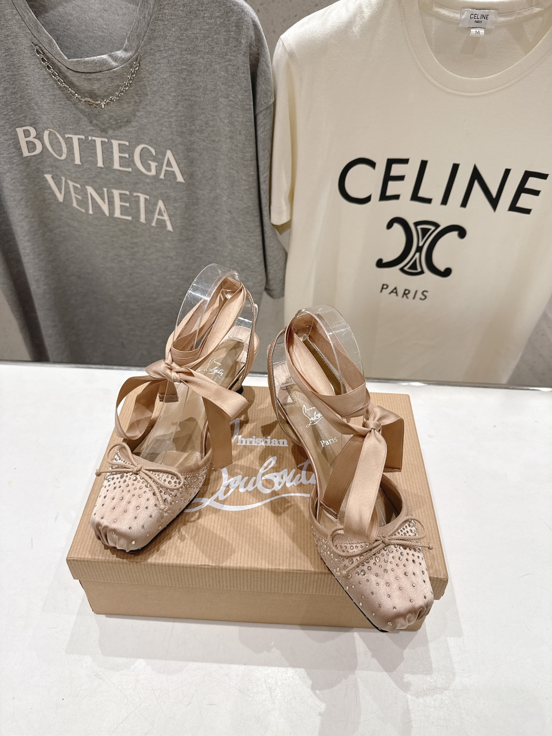 高版本出厂 钻面 Christian Loubotti CL红底鞋F030 2026ss新款绑带仙女风高