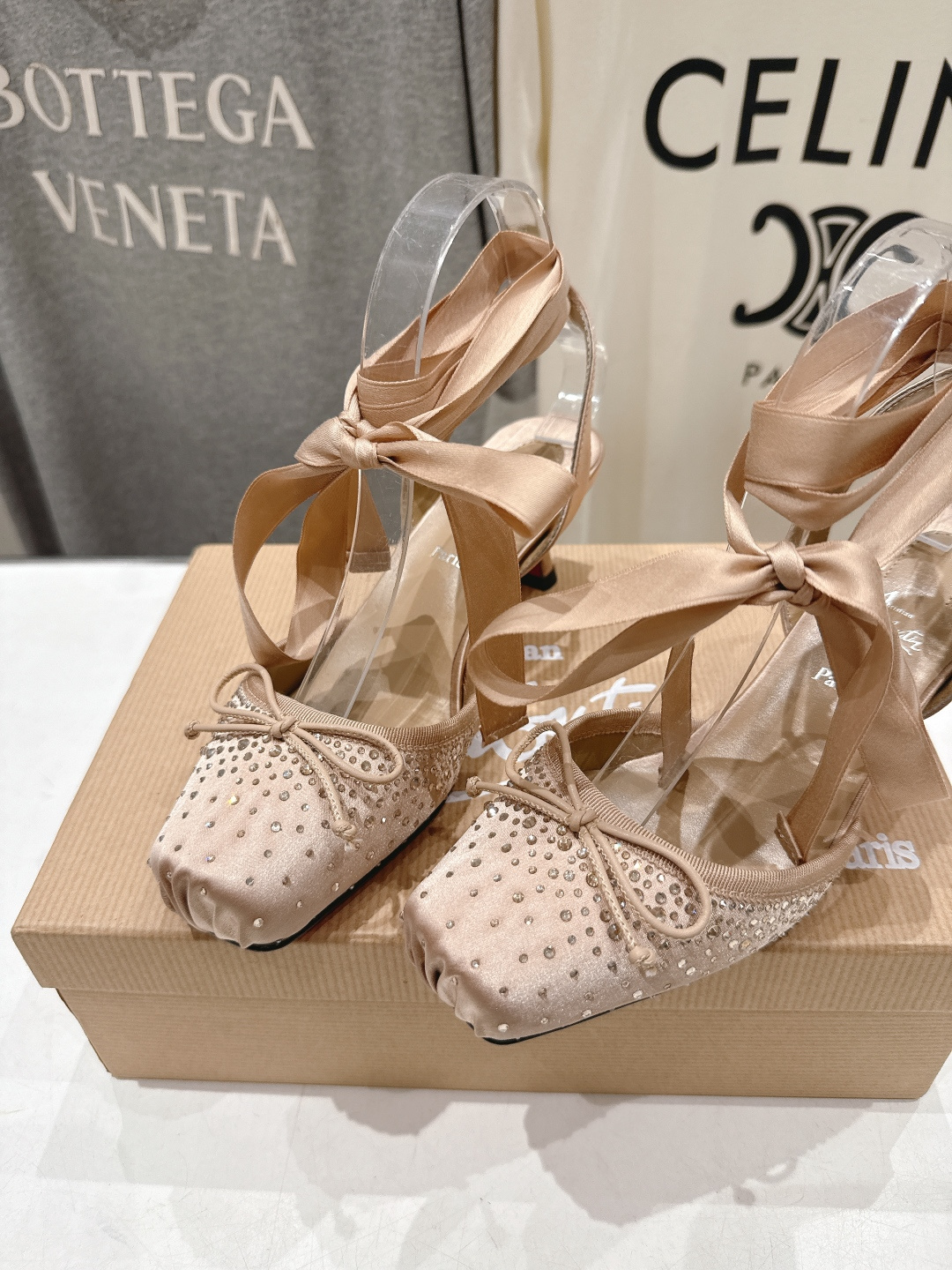 高版本出厂 钻面 Christian Loubotti CL红底鞋F030 2026ss新款绑带仙女风高