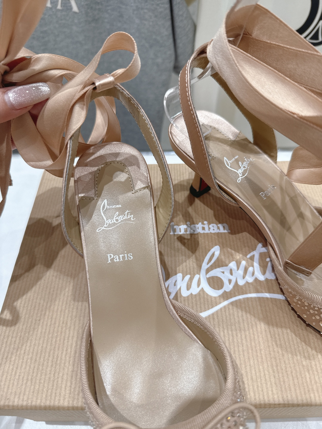 高版本出厂 钻面 Christian Loubotti CL红底鞋F030 2026ss新款绑带仙女风高