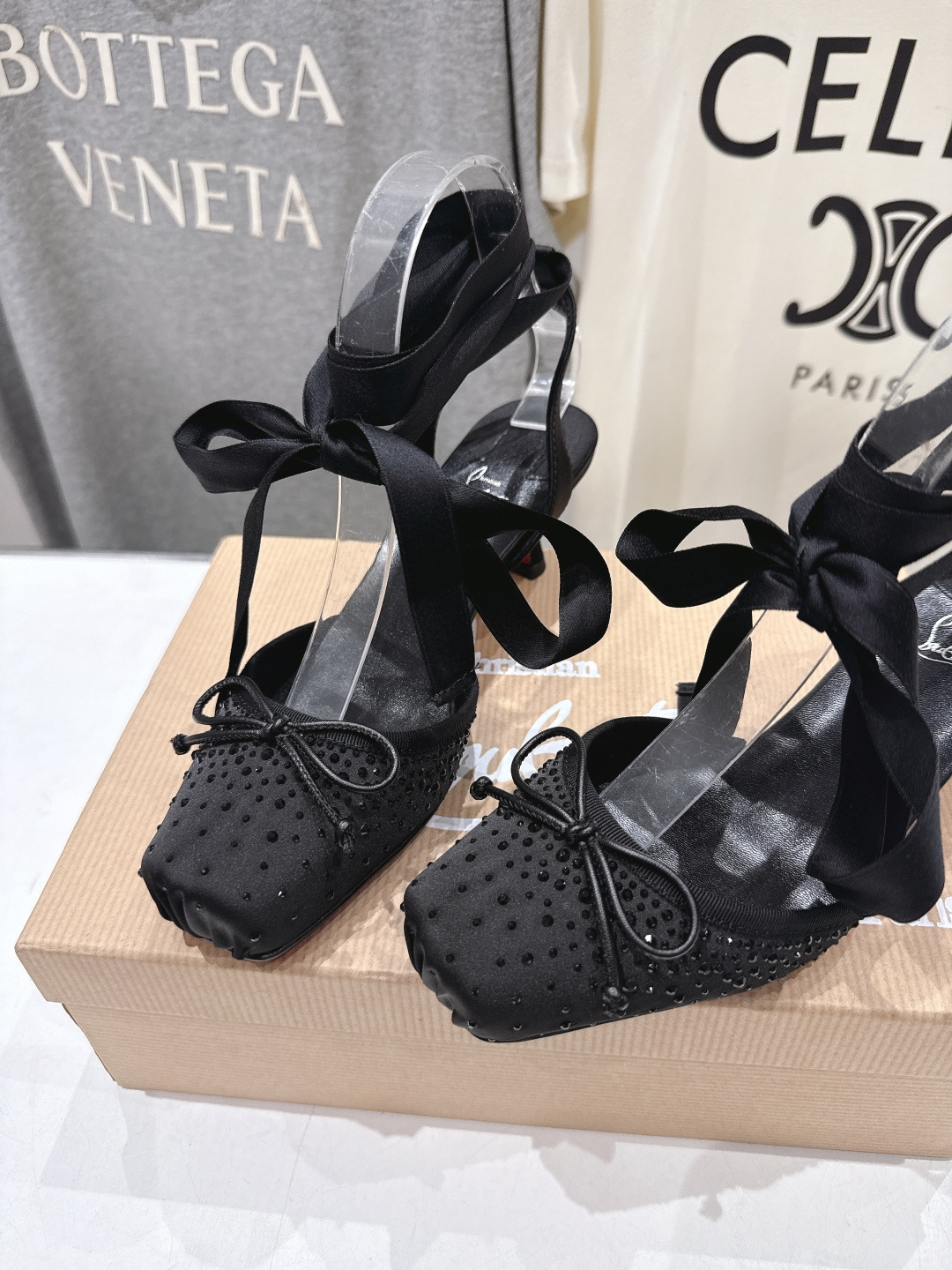 高版本出厂 钻面 Christian Loubotti CL红底鞋F030 2026ss新款绑带仙女风高