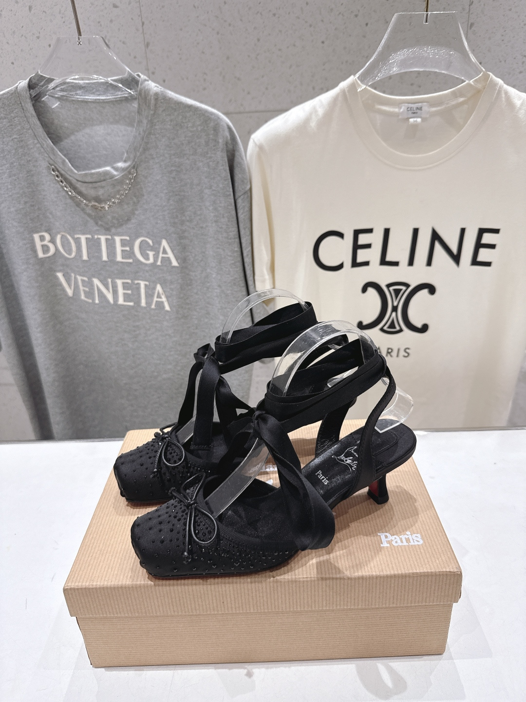 高版本出厂 钻面 Christian Loubotti CL红底鞋F030 2026ss新款绑带仙女风高