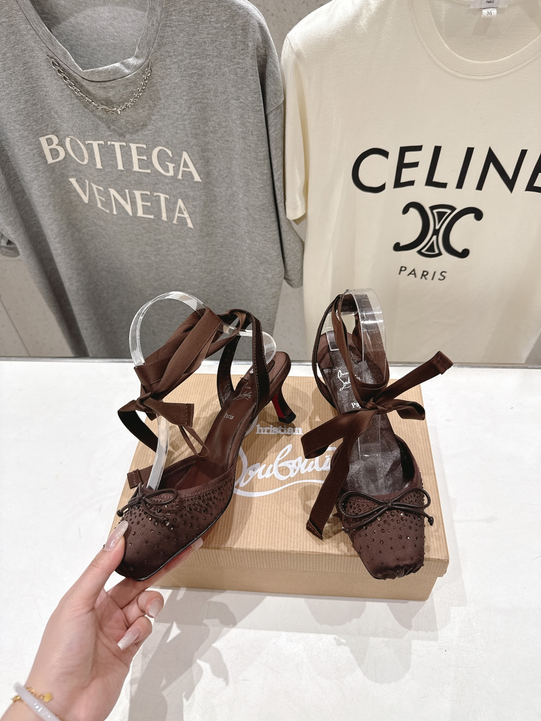 高版本出厂 钻面 Christian Loubotti CL红底鞋F030 2026ss新款绑带仙女风高