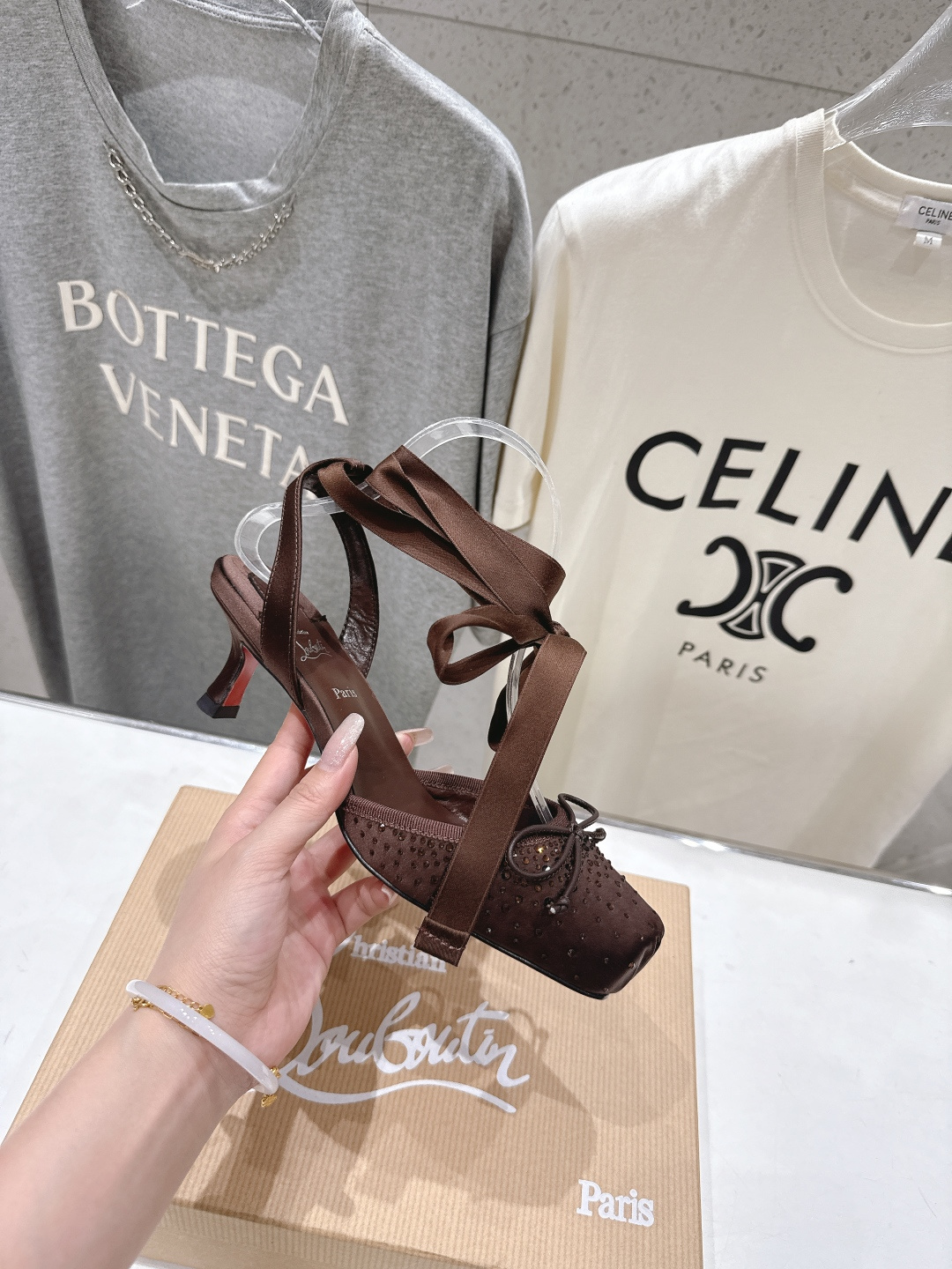 高版本出厂 钻面 Christian Loubotti CL红底鞋F030 2026ss新款绑带仙女风高