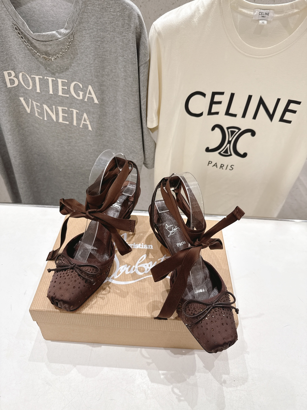 高版本出厂 钻面 Christian Loubotti CL红底鞋F030 2026ss新款绑带仙女风高