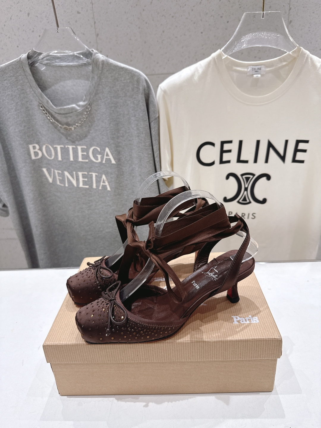 高版本出厂 钻面 Christian Loubotti CL红底鞋F030 2026ss新款绑带仙女风高