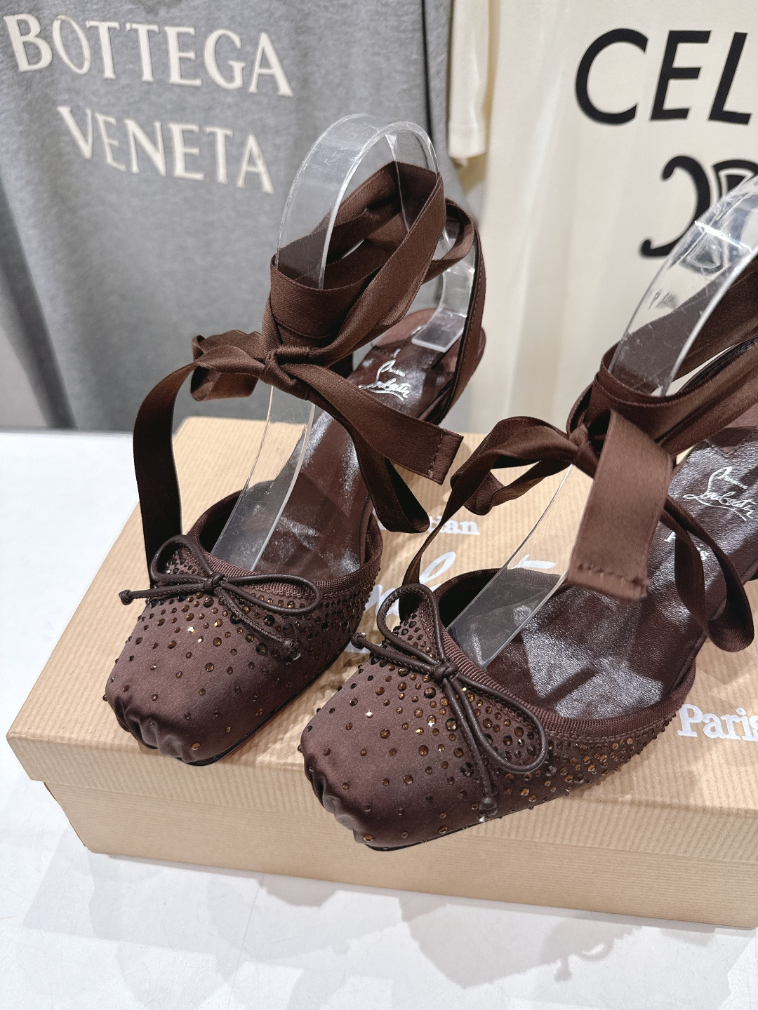 高版本出厂 钻面 Christian Loubotti CL红底鞋F030 2026ss新款绑带仙女风高