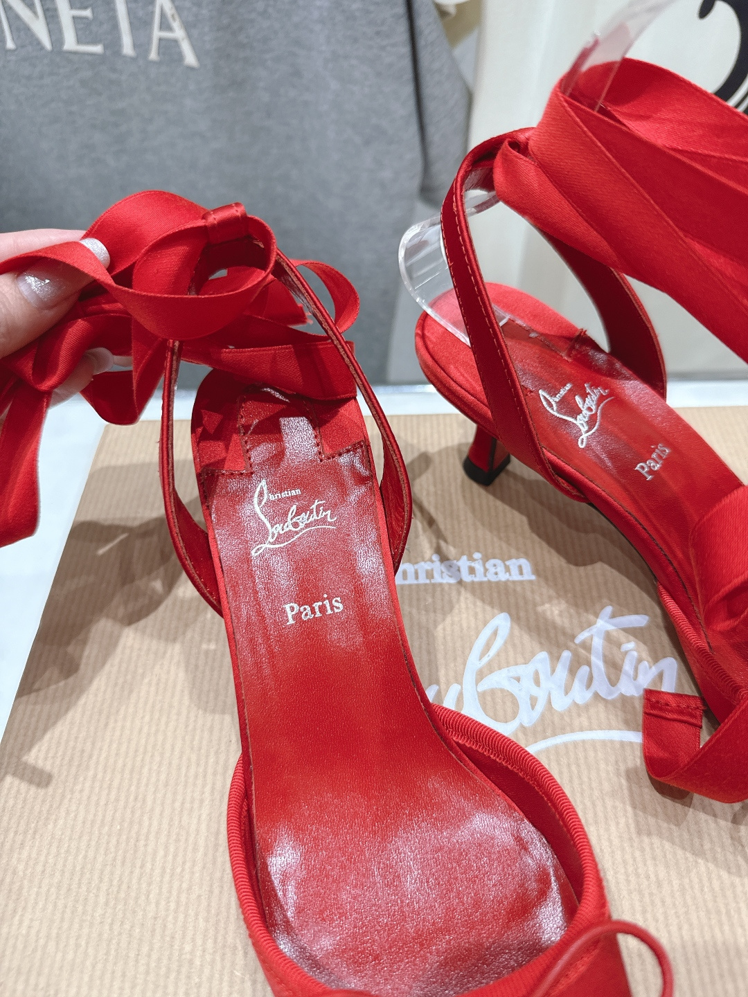 高版本出厂 Christian Loubotti CL红底鞋F030 2026ss新款绑带仙女风高跟鞋凉