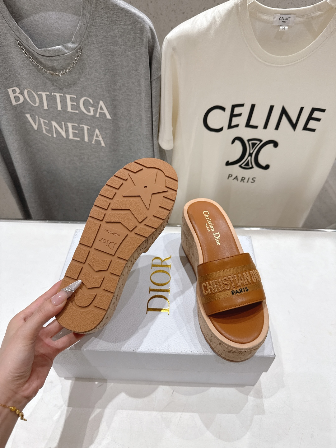 高版本出厂 Dior*迪奥F036 D家2026ss春夏新款仙女风坡跟厚底拖鞋1:1原版复刻 市面上最高