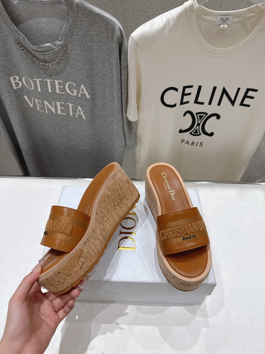 高版本出厂 Dior*迪奥F036 D家2026ss春夏新款仙女风坡跟厚底拖鞋1:1原版复刻 市面上最高