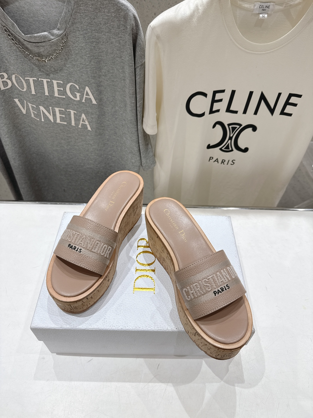 高版本出厂 Dior*迪奥F036 D家2026ss春夏新款仙女风坡跟厚底拖鞋1:1原版复刻 市面上最高