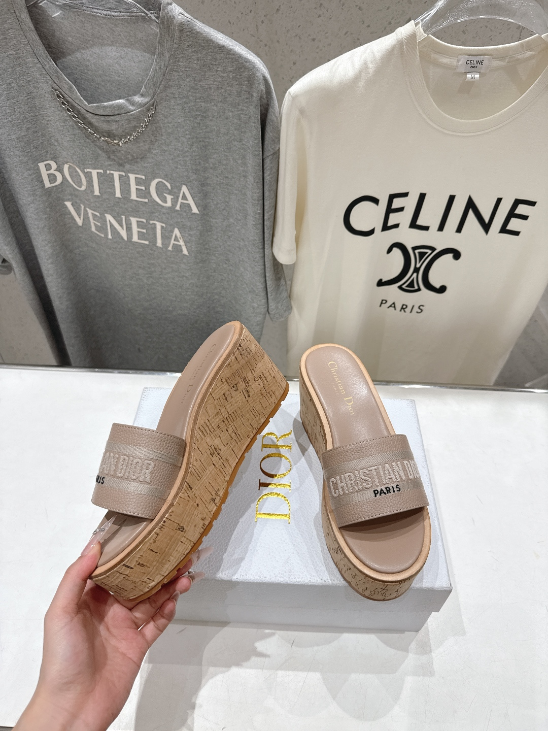 高版本出厂 Dior*迪奥F036 D家2026ss春夏新款仙女风坡跟厚底拖鞋1:1原版复刻 市面上最高