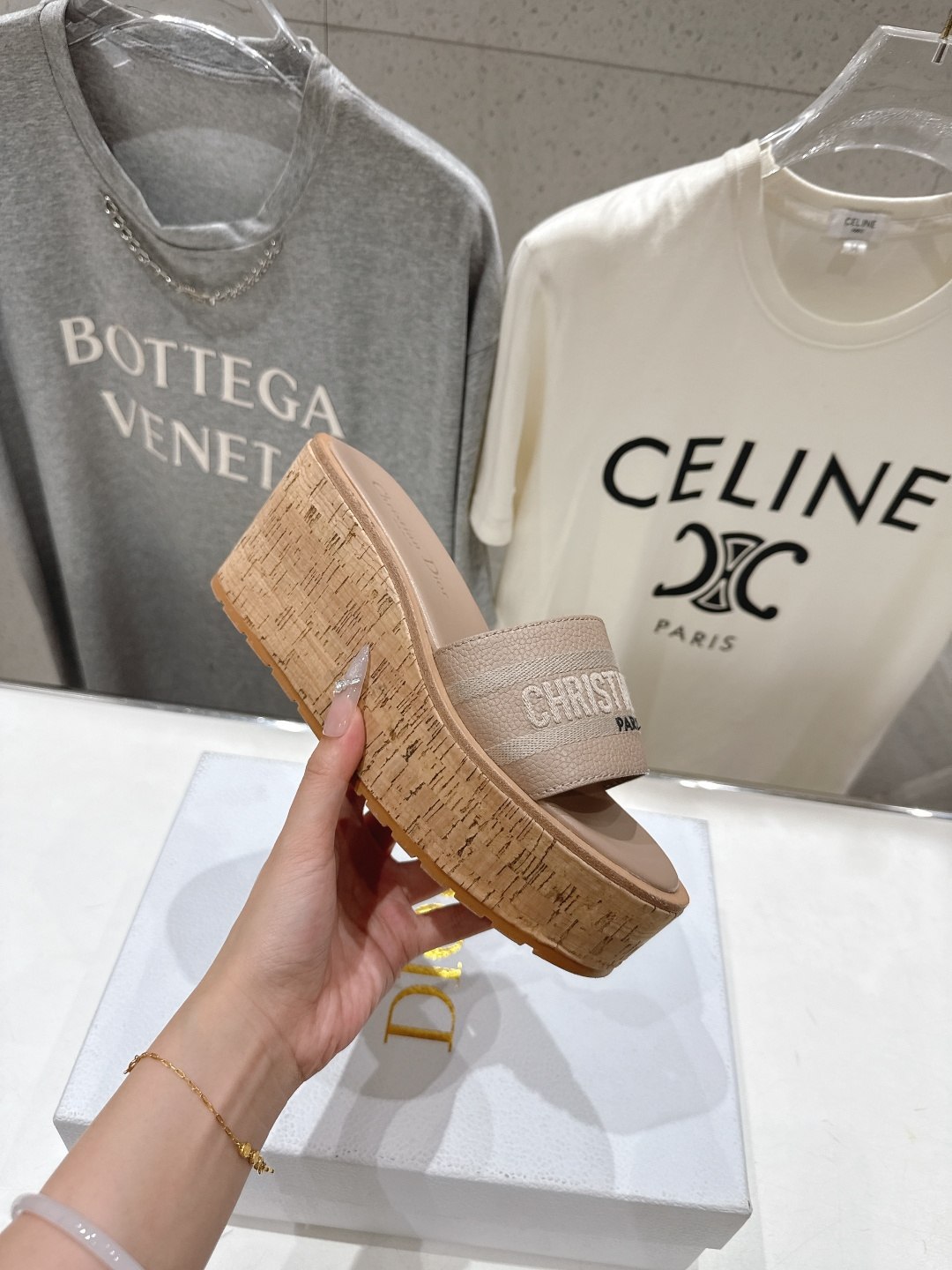 高版本出厂 Dior*迪奥F036 D家2026ss春夏新款仙女风坡跟厚底拖鞋1:1原版复刻 市面上最高