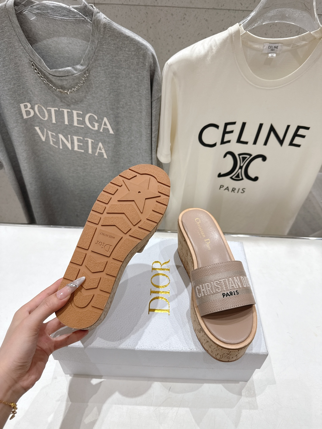 高版本出厂 Dior*迪奥F036 D家2026ss春夏新款仙女风坡跟厚底拖鞋1:1原版复刻 市面上最高