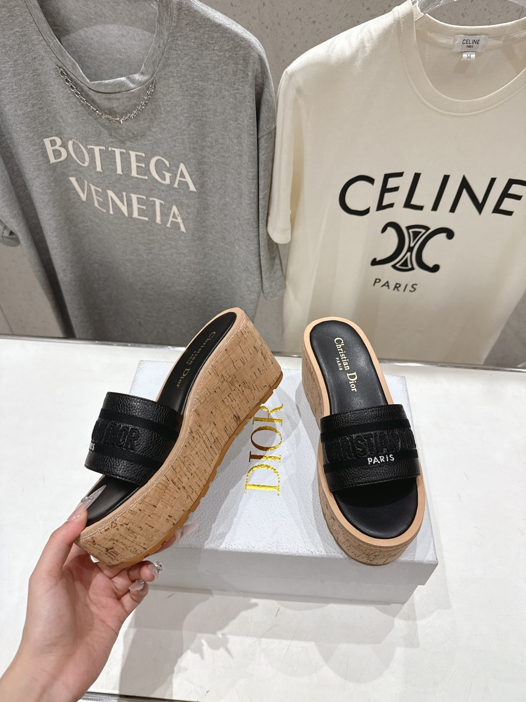 高版本出厂 Dior*迪奥F036 D家2026ss春夏新款仙女风坡跟厚底拖鞋1:1原版复刻 市面上最高