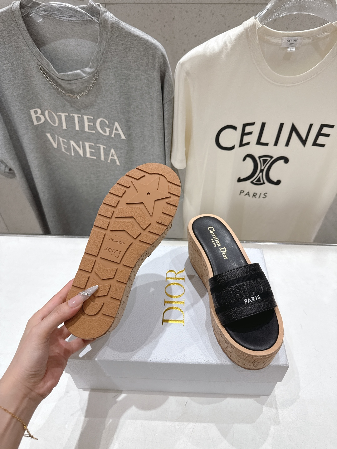 高版本出厂 Dior*迪奥F036 D家2026ss春夏新款仙女风坡跟厚底拖鞋1:1原版复刻 市面上最高