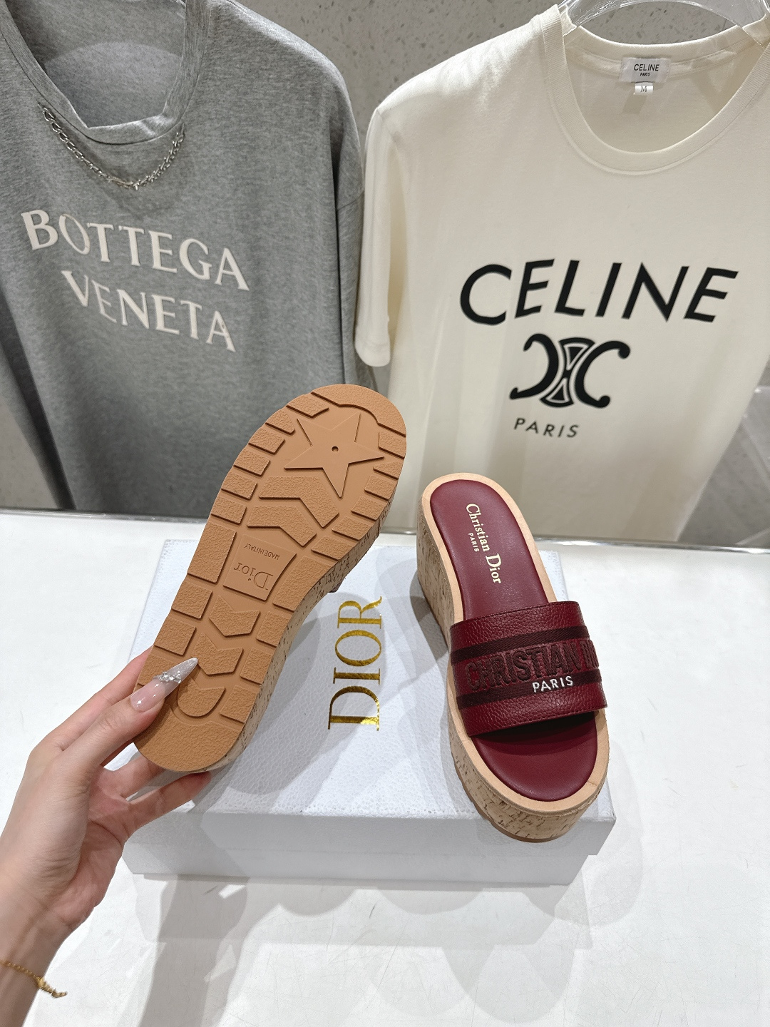 高版本出厂 Dior*迪奥F036 D家2026ss春夏新款仙女风坡跟厚底拖鞋1:1原版复刻 市面上最高