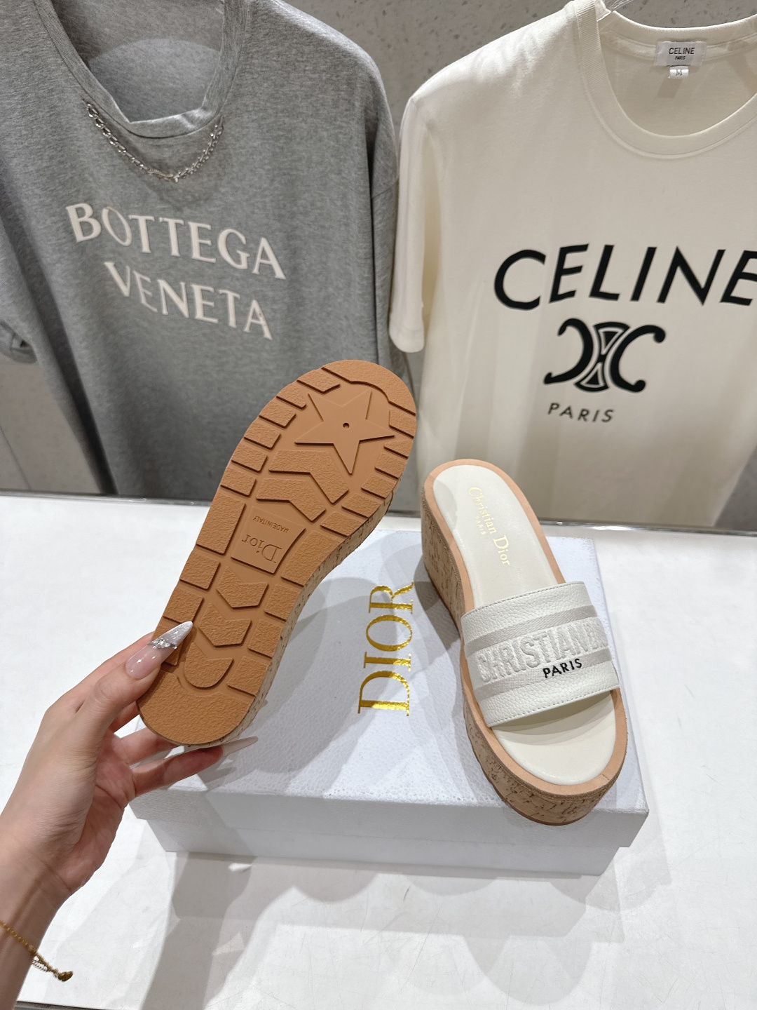 高版本出厂 Dior*迪奥F036 D家2026ss春夏新款仙女风坡跟厚底拖鞋1:1原版复刻 市面上最高