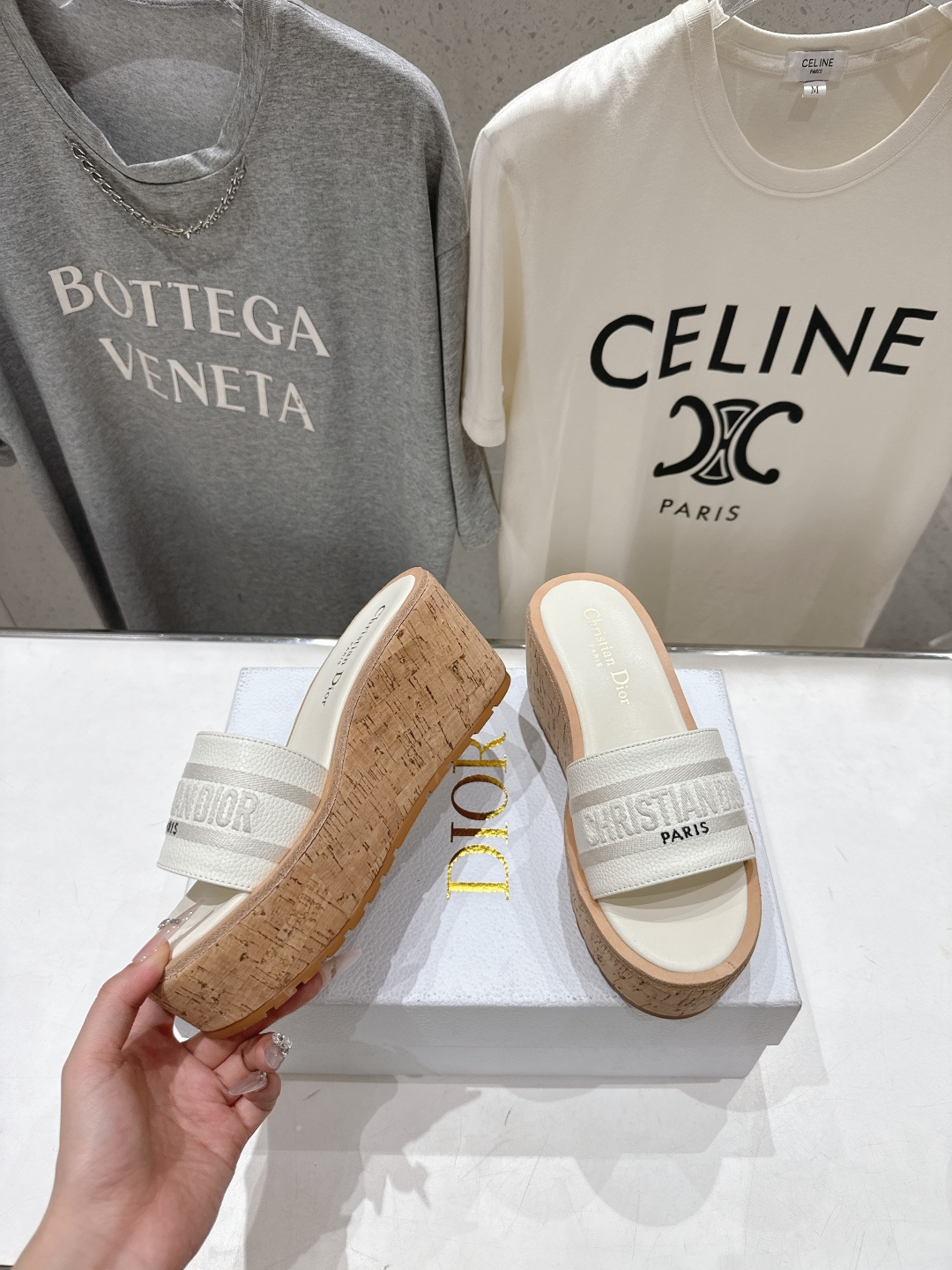 高版本出厂 Dior*迪奥F036 D家2026ss春夏新款仙女风坡跟厚底拖鞋1:1原版复刻 市面上最高