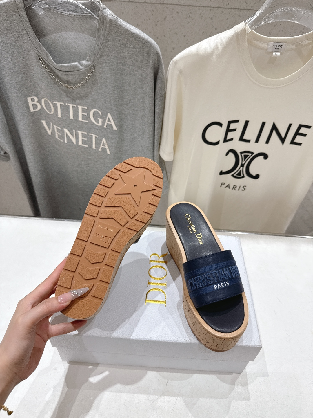 高版本出厂 Dior*迪奥F036 D家2026ss春夏新款仙女风坡跟厚底拖鞋1:1原版复刻 市面上最高