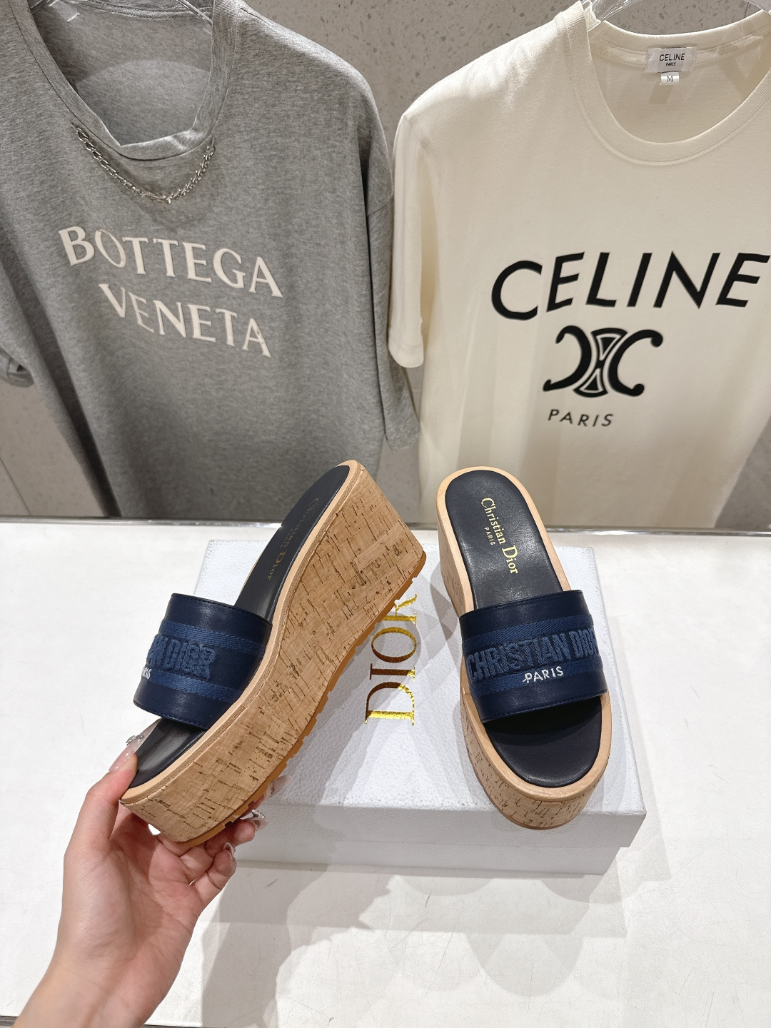 高版本出厂 Dior*迪奥F036 D家2026ss春夏新款仙女风坡跟厚底拖鞋1:1原版复刻 市面上最高