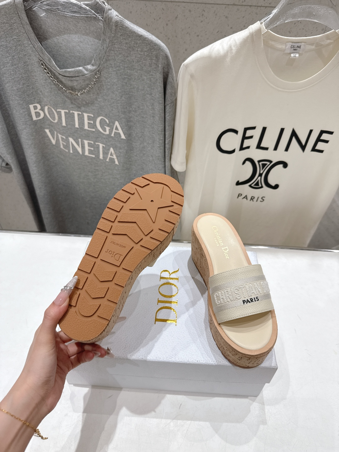 高版本出厂 Dior*迪奥F036 D家2026ss春夏新款仙女风坡跟厚底拖鞋1:1原版复刻 市面上最高