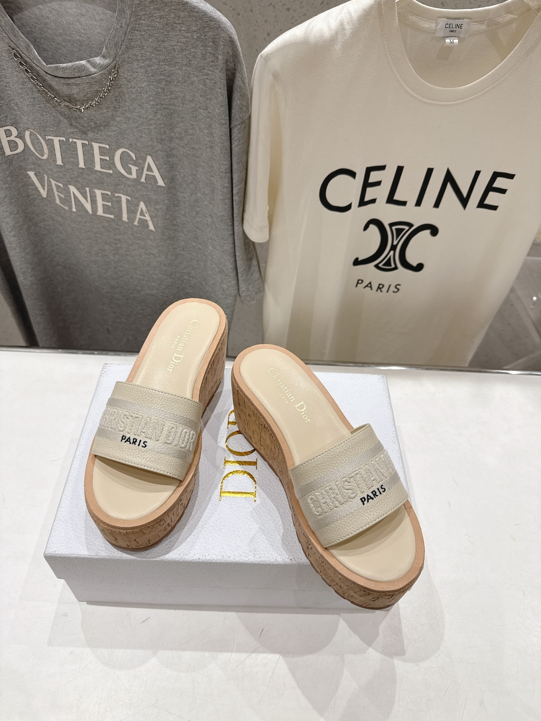 高版本出厂 Dior*迪奥F036 D家2026ss春夏新款仙女风坡跟厚底拖鞋1:1原版复刻 市面上最高