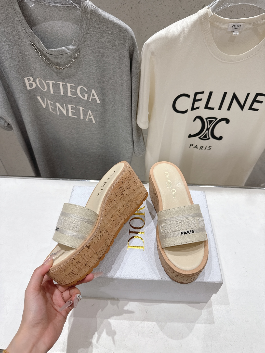 高版本出厂 Dior*迪奥F036 D家2026ss春夏新款仙女风坡跟厚底拖鞋1:1原版复刻 市面上最高