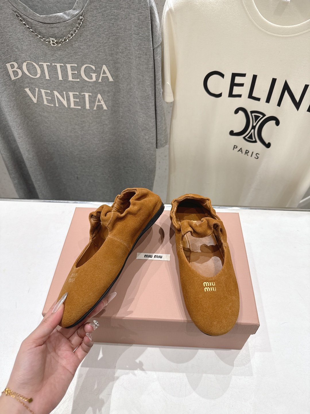 高版本出厂 MiuMiu/缪缪26ss早春走秀新款一脚蹬懒人鞋玛丽珍芭蕾舞鞋·平底单鞋官方春夏走秀新款，