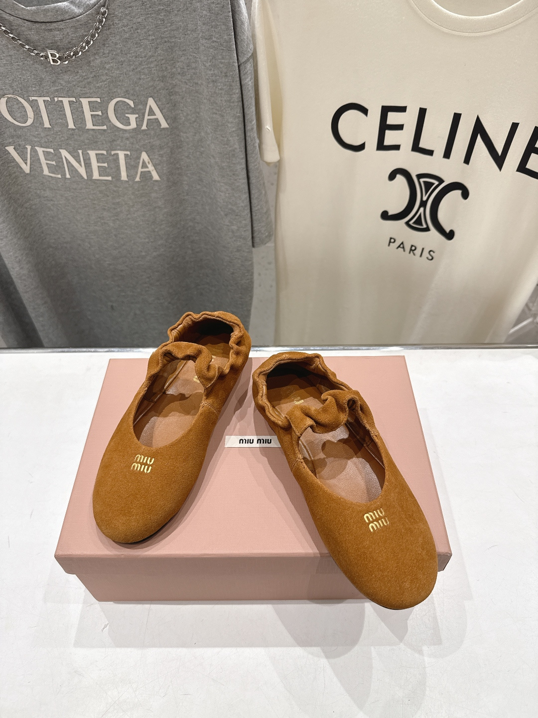 高版本出厂 MiuMiu/缪缪26ss早春走秀新款一脚蹬懒人鞋玛丽珍芭蕾舞鞋·平底单鞋官方春夏走秀新款，