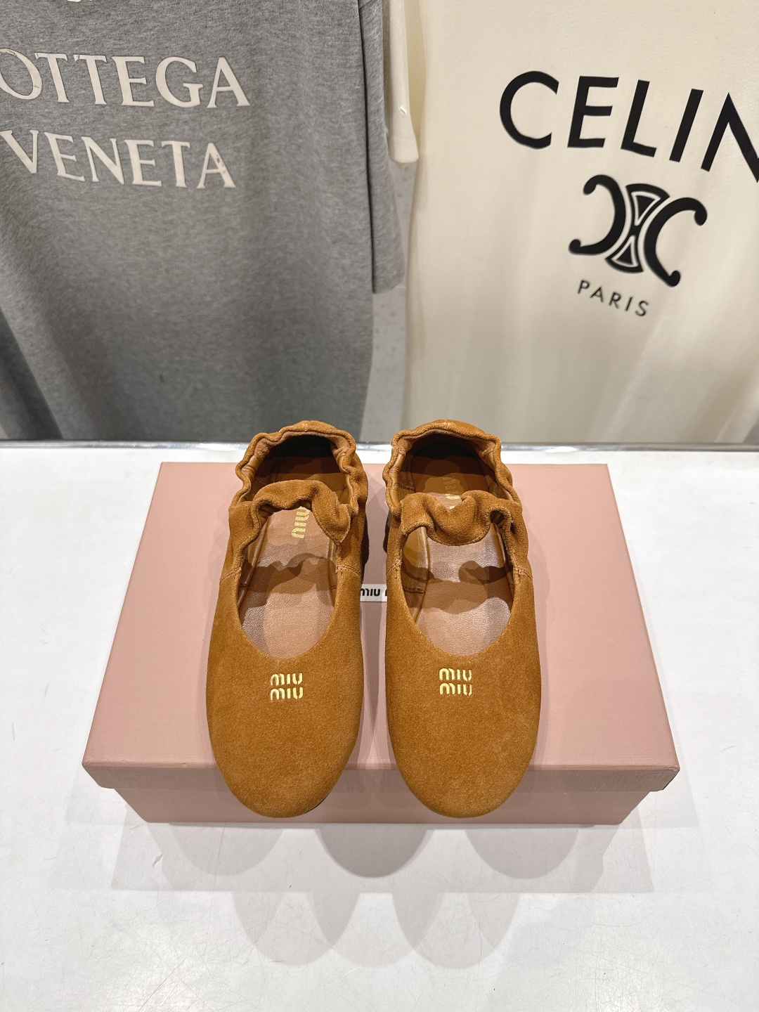 高版本出厂 MiuMiu/缪缪26ss早春走秀新款一脚蹬懒人鞋玛丽珍芭蕾舞鞋·平底单鞋官方春夏走秀新款，