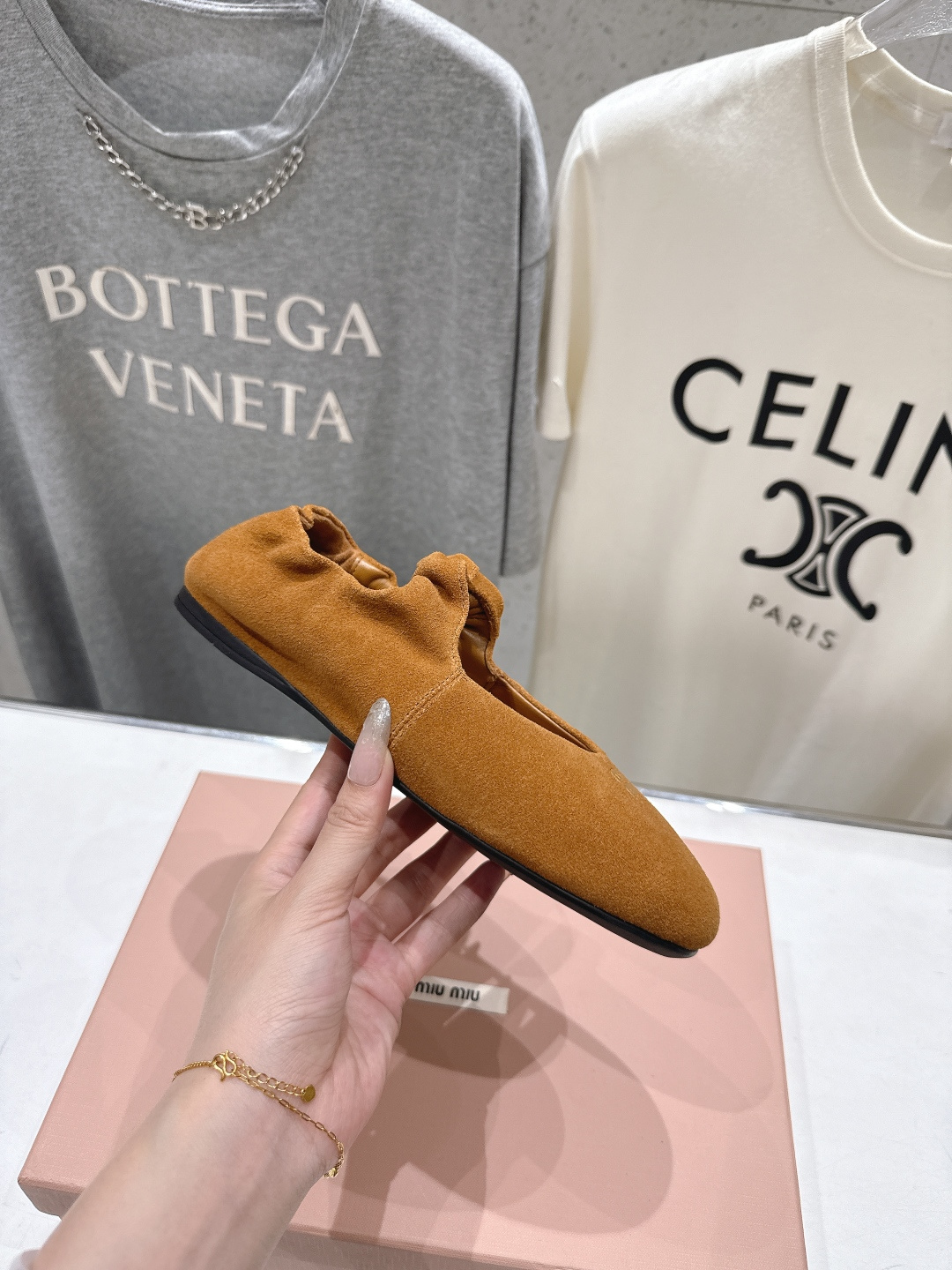 高版本出厂 MiuMiu/缪缪26ss早春走秀新款一脚蹬懒人鞋玛丽珍芭蕾舞鞋·平底单鞋官方春夏走秀新款，