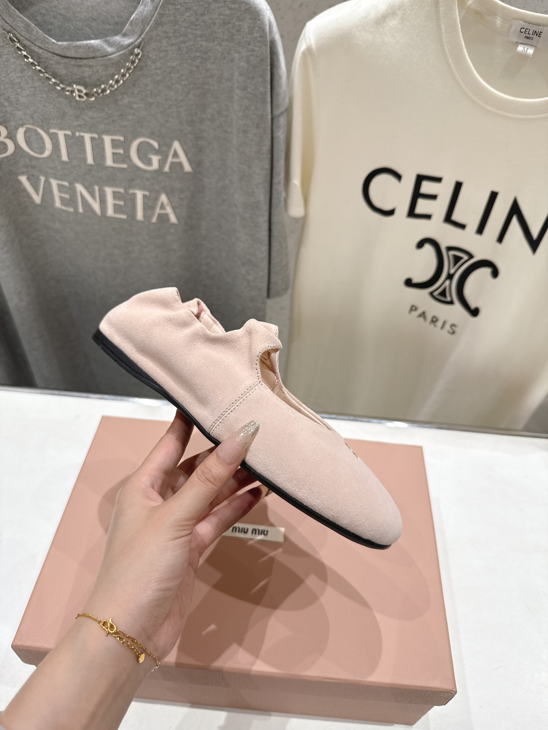 高版本出厂 MiuMiu/缪缪26ss早春走秀新款一脚蹬懒人鞋玛丽珍芭蕾舞鞋·平底单鞋官方春夏走秀新款，