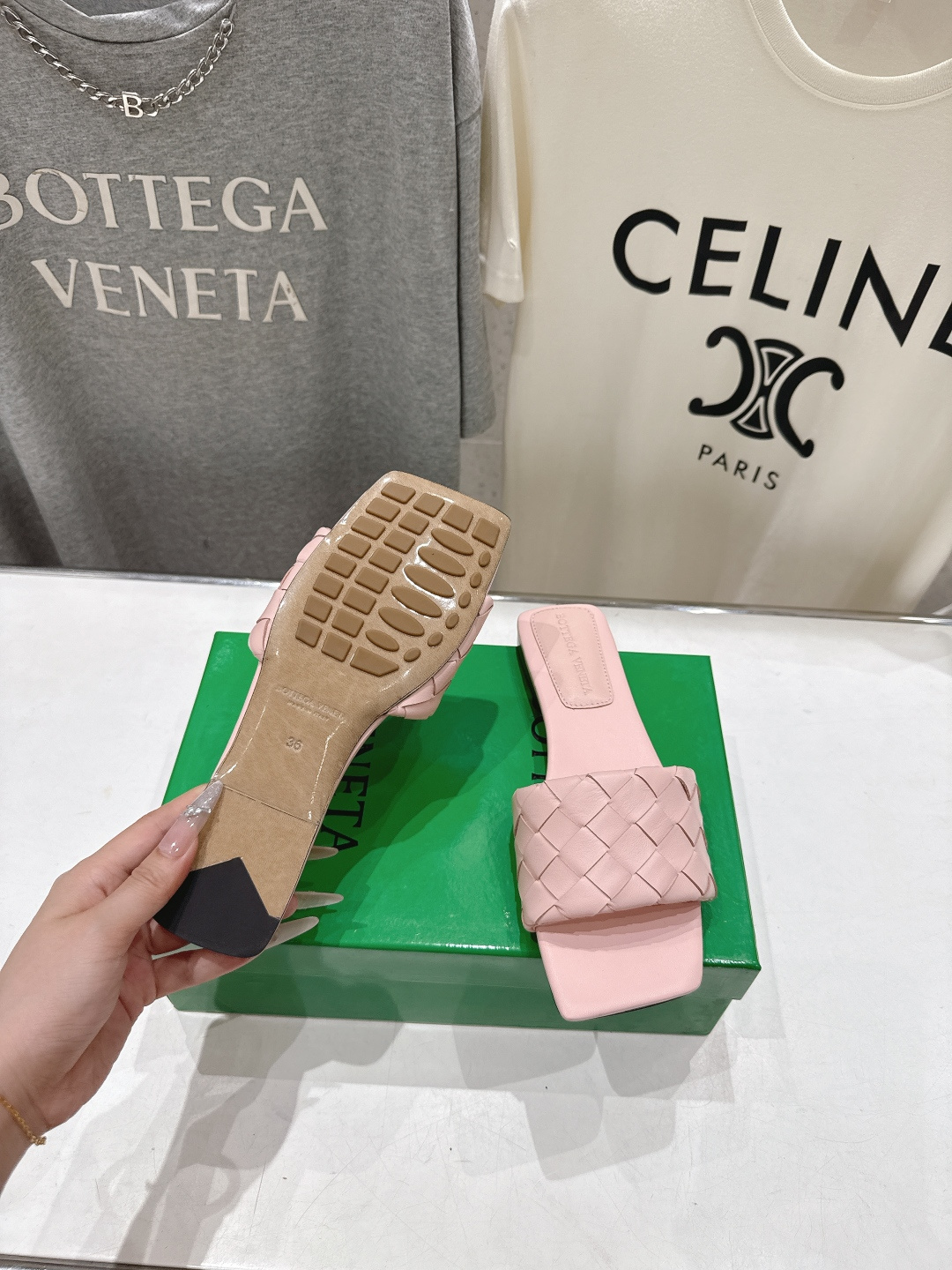 高版本出厂 Bottega Veneta/BV F065 2026ss夏季新款Parco Mule女士平