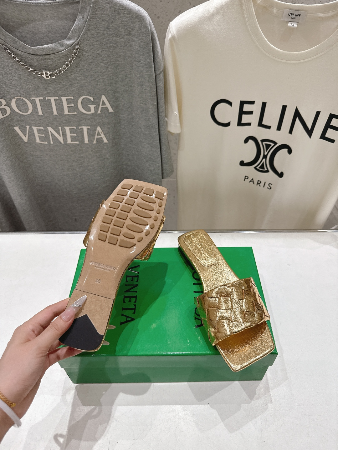 高版本出厂 Bottega Veneta/BV F065 2026ss夏季新款Parco Mule女士平