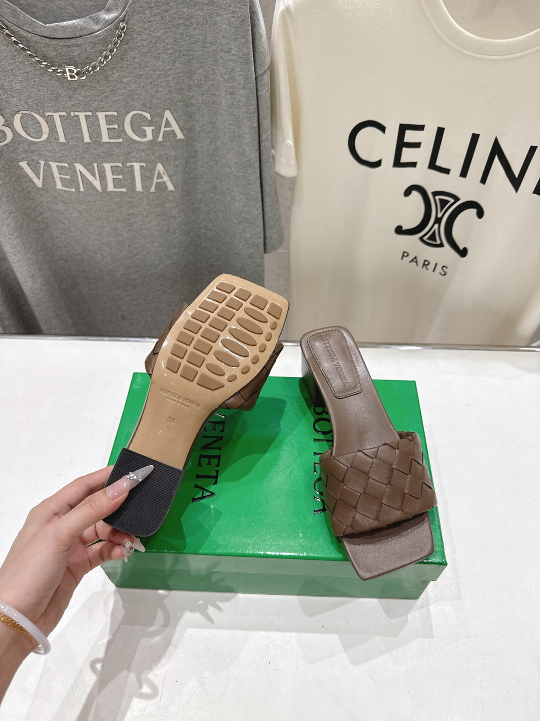 高版本出厂 高跟 Bottega Veneta/BV F065 2026ss夏季新款Parco Mule